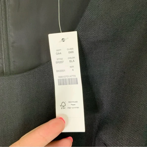 J.Crew Black Scoopneck resume dress in stretch linen blend 4 NWT - Picture 5 of 10